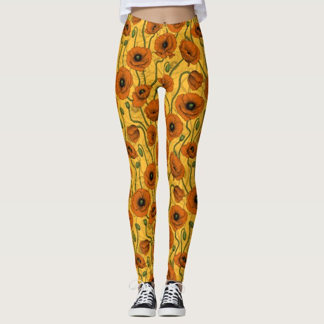 Leggings Naranja Poppies (Anverso)