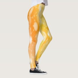 Leggings Naranja Purpurina de chispa amarilla