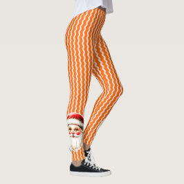 Leggings Naranja Retro Santa Claus Naranja Ric Rac Navidade