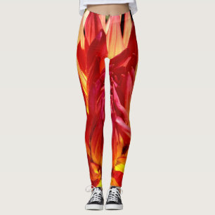 Leggings Naranja rojo abstracto de la fotografía del patrón