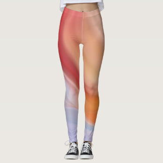 Leggings Naranja rojo violeta verde jerga de arte