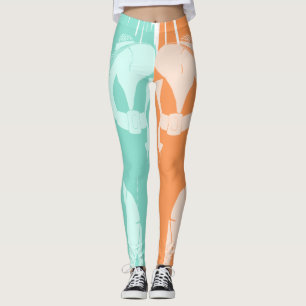 Leggings Naranja verde Sol vestido Moda gruesa