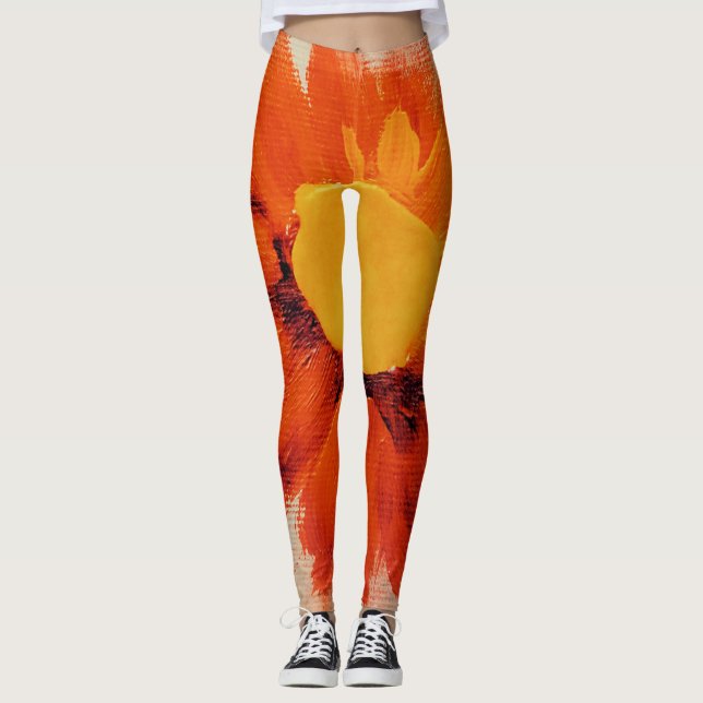 Leggings Naranja vibrante girasol (Anverso)