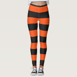 Leggings Naranja y gris oscuro rayas de Halloween
