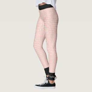 Leggings Naranja y manto blanco / guarnecido negro, nombre,