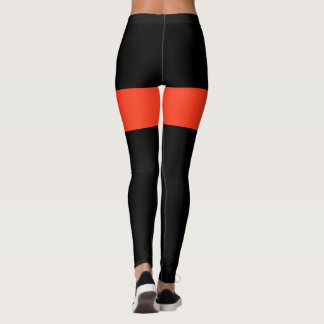 leggings naranja y negro