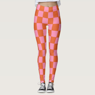 Leggings Naranja y rosa de verificación