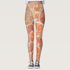 Leggings Naranjas de frutas del cítrico tropical tropicales