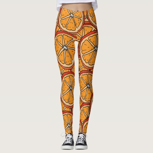 Leggings Naranjas de mano arrastrada: sin inconvenientes (Anverso)
