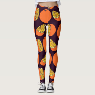 Leggings Naranjas sin inconvenientes, textura vintage.