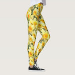 Leggings Narciso amarillo floral<br><div class="desc">Estas polainas florales elegantes ofrecen un modelo amarillo del narciso. ¡Llévelas en estilo! Diseñado por el ©Tim renombrado Coffey del artista del mundo.</div>