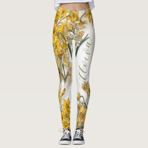 Leggings Narciso personalizado, la flor de nacimiento de ma