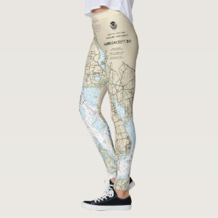 Leggings Narragansett Bay Nautical Chart 13221