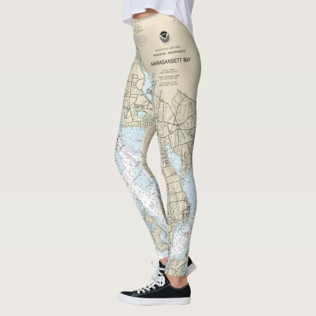 Leggings Narragansett Bay Nautical Chart 13221 (Izquierda)