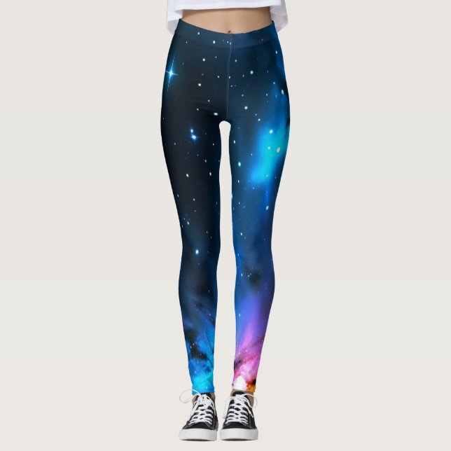 Leggings Natación celeste de estrellas (Anverso)