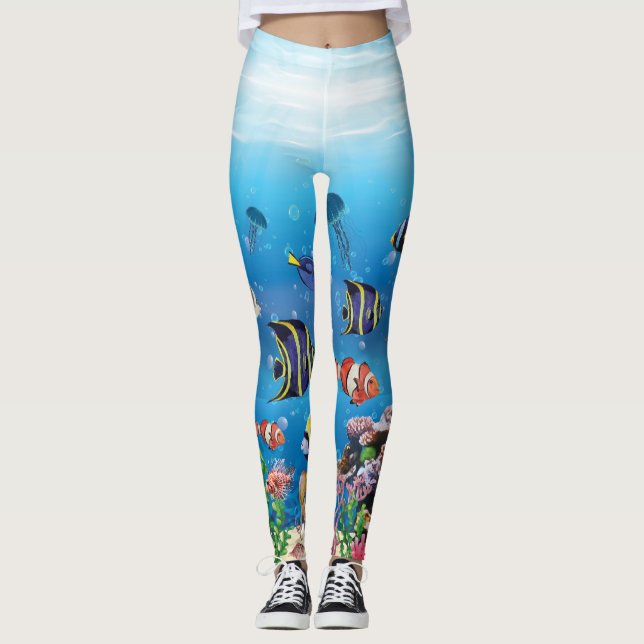 Leggings Natación de peces tropicales (Anverso)