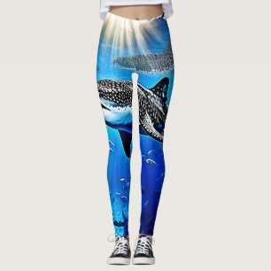 Leggings Natación gigante del tiburón de ballena oceánica