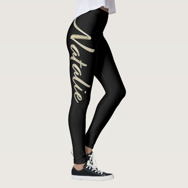 Leggings Natalie white gold Handwriting Hose (Derecha)