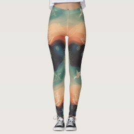 Leggings Naturaleza abstracta: diseño minimalista de loto y