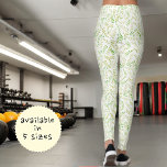 Leggings Naturaleza Amarilla Verde Patrón De Freno De Hojas<br><div class="desc">Este diseño de estilo natural presenta un fondo de patrón de hoja de helecho.</div>