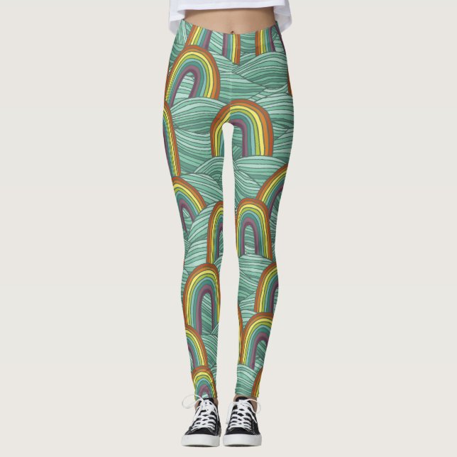 Leggings Naturaleza arcoiris: composición de cosecha manual (Anverso)