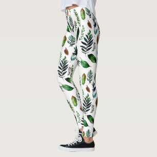 Leggings Naturaleza botánica del follaje verde