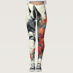 Leggings Naturaleza de vida silvestre Boho Floral Fox