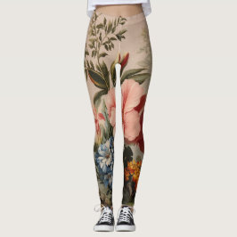 Leggings Naturaleza muerta floral vintage con flores tropic