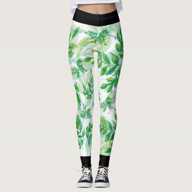Leggings Naturaleza Selva Verde Estilo Tropical (Anverso)