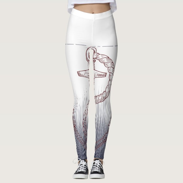 LEGGINGS NAUTICAL DESIGN WITH ANCOR  INVITATION (Anverso)