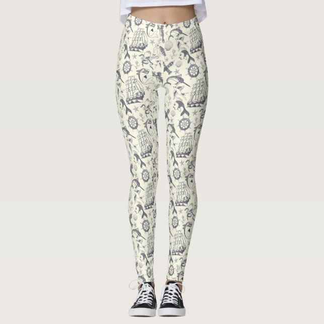 Leggings Náutico antiguo marinero tatuajes estampados (Anverso)