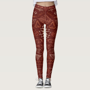 Leggings Navajo Aztec: Patrón de Doodle Étnico.
