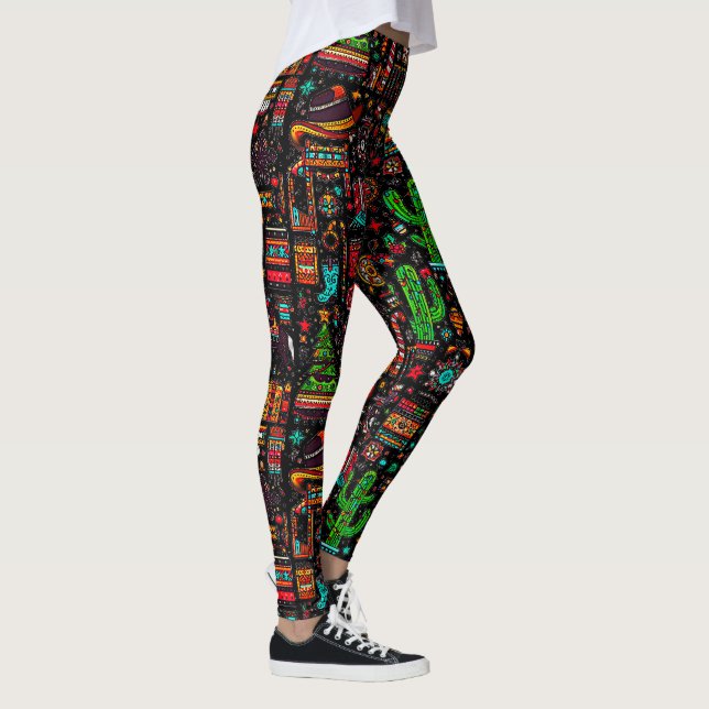 Leggings Navidad con divertido patrón Western (Derecha)