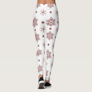 Leggings Navidad Copos de Nieve Rojo Blanco Lunares