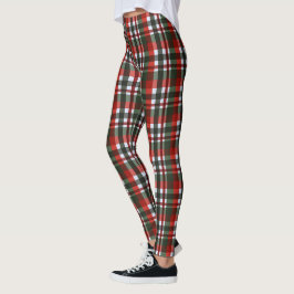 Leggings Navidad de Cuadro Escocés Rojo y Verde