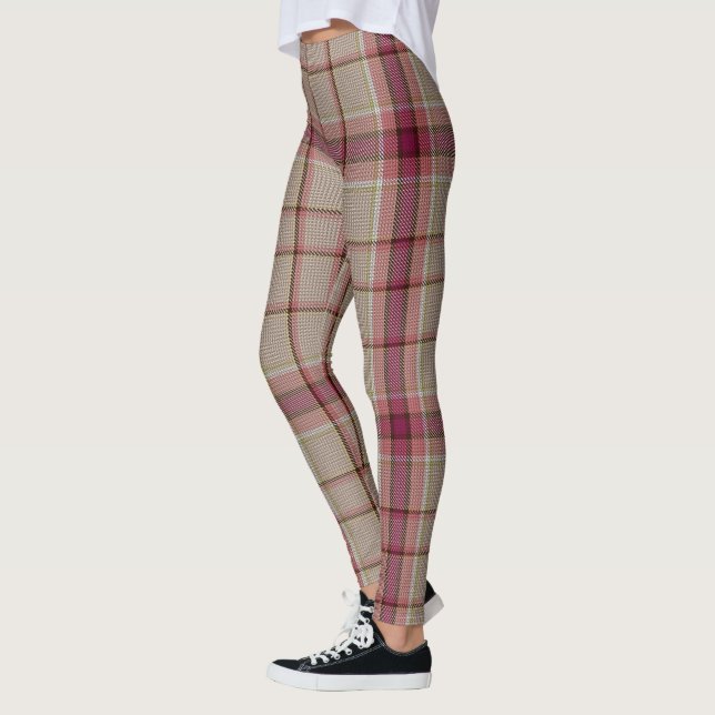 Leggings Navidad de Tartán Rosa (Izquierda)