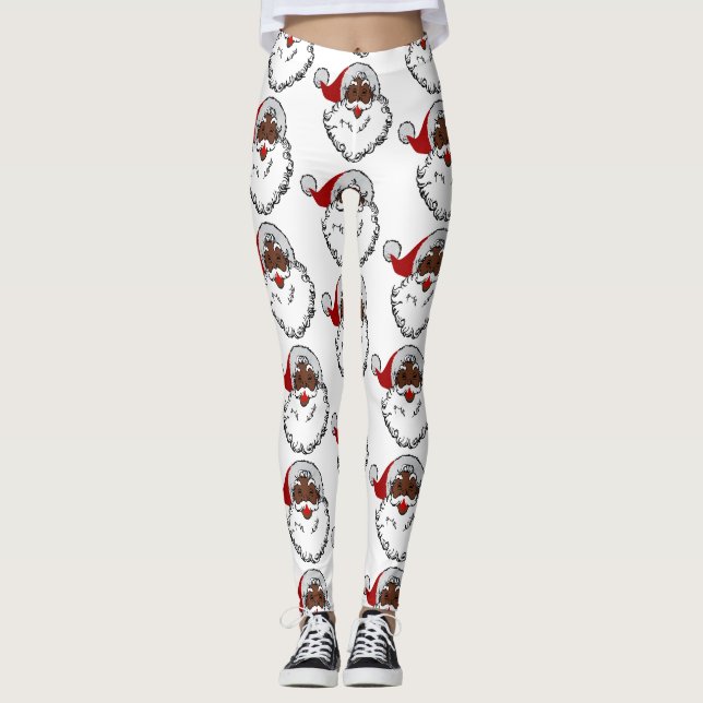 Leggings navidad negro santa claus (Anverso)