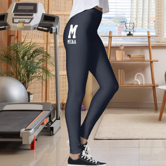 Leggings Navidad personalizada alegre carbón blanco mediano