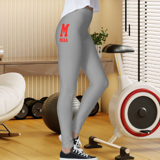 Leggings Navidad personalizada carbón plateado rojo manzana