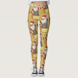 Leggings Navidad vintage, Santa Claus como Jack en la Caja