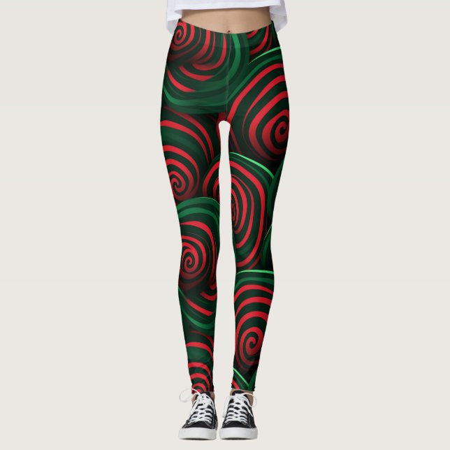Leggings navidades 3D, rojo y verde (Anverso)