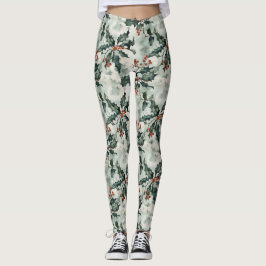 Leggings Navidades acuarela Flores y bayas