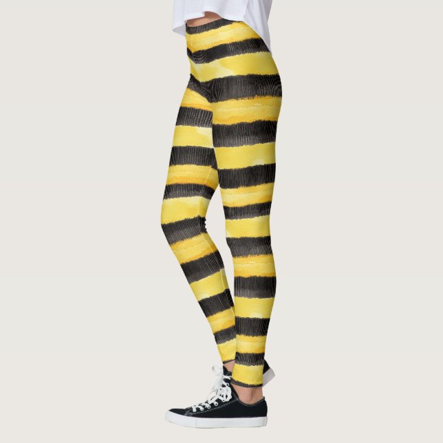 Leggings Navidades Amarillos de Oro Negro de Honey Bee (Izquierda)