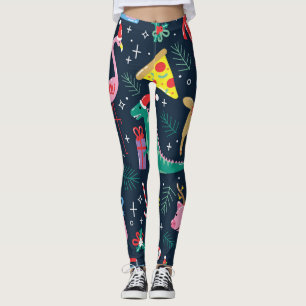 Leggings Navidades Animales, Diseño Cutáneo Y Sin Marea.