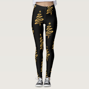 Leggings Navidades Árbol de vacaciones Relieve metalizado d