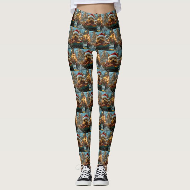 Leggings Navidades australianos de montaña rusa de perros (Anverso)