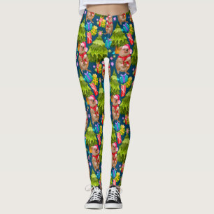 Leggings Navidades azules de Cute Quokka