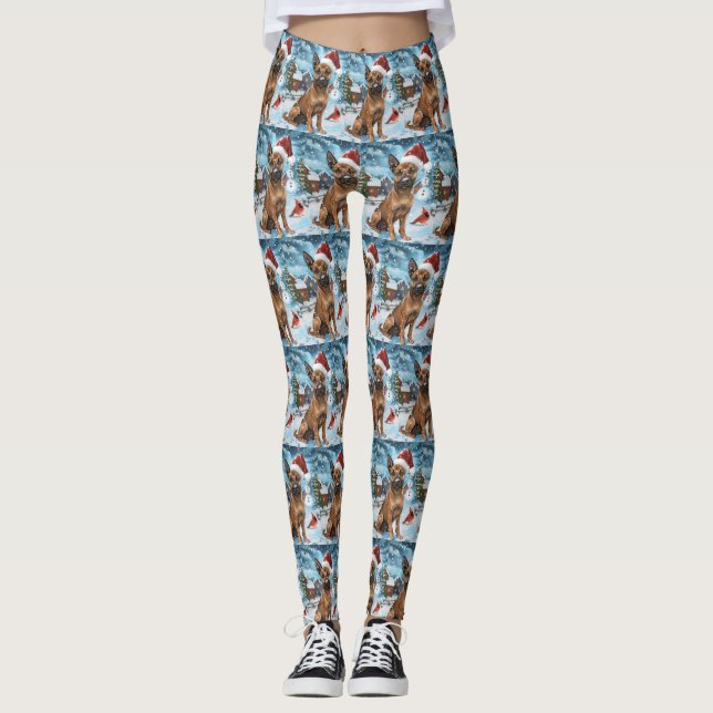 Leggings Navidades belgas malinoi Dog Winter Wonderland (Anverso)