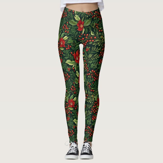 Leggings Navidades Berries Flowers (Anverso)
