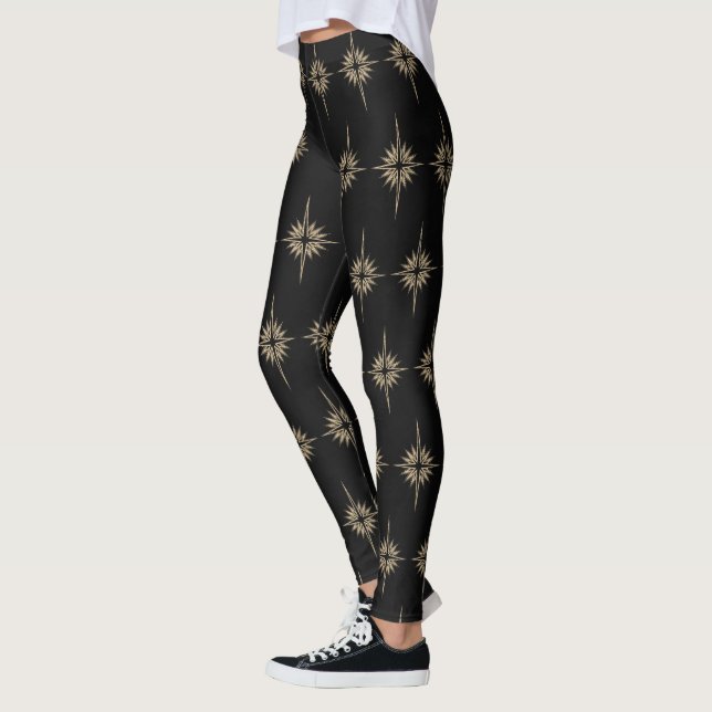 Leggings NAVIDADES BETHLEHEM STAR Patrón de Natividad Negro (Izquierda)